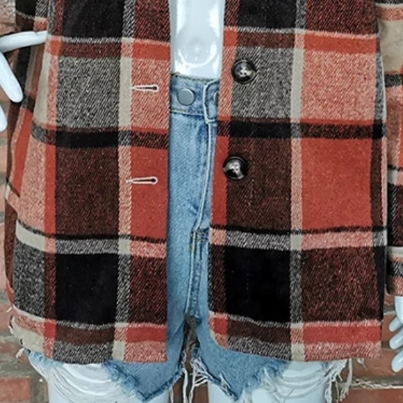 Buffalo Plaid Boyfriend Fit Jacket - Picture 6 of 10